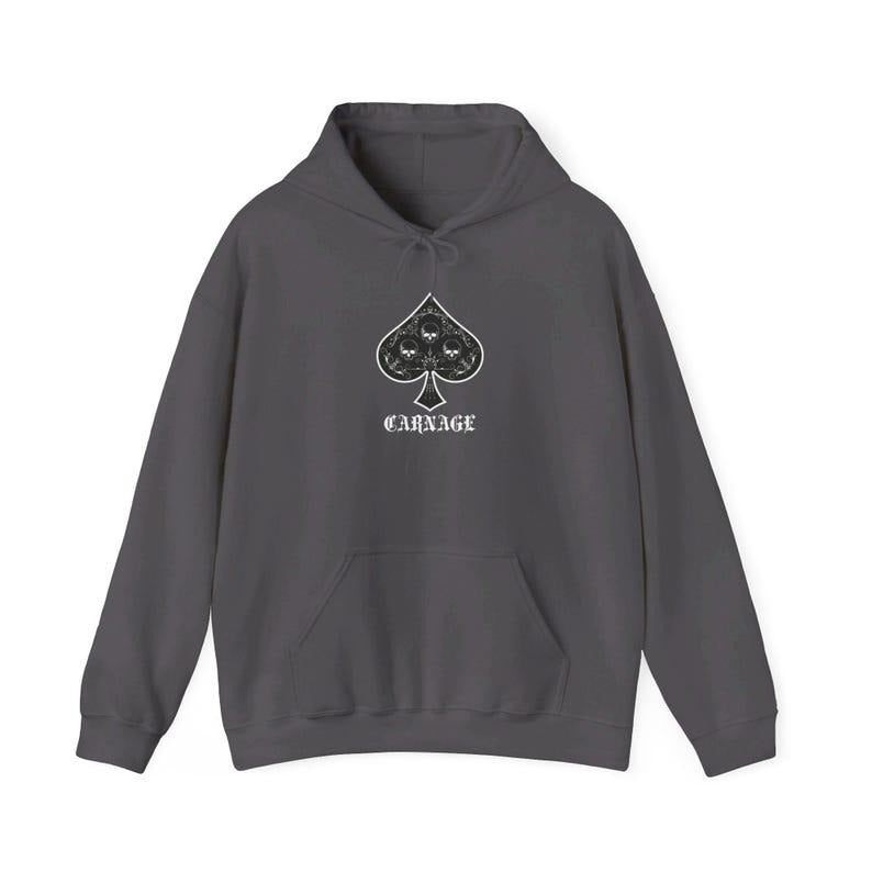 Carnage (Owned by the Spade Brothers back design) Unisex Heavy Blend Hoodie Sweatshirt T-Shirts | TeeBloomCo.com