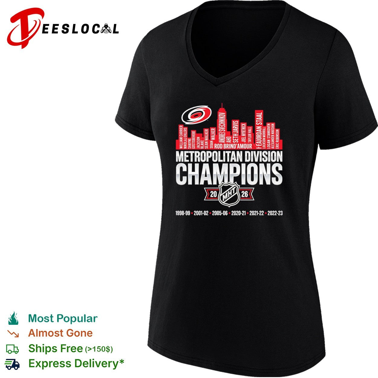 Carolina Hurricanes Metropolitan Division Champions Rod Brind Amour 2026 shirt