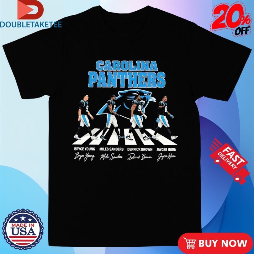 Carolina Panthers Bryce Young Miles Sanders And Derrick Brown Jaycee Horn Abbey Road Signatures Shirts