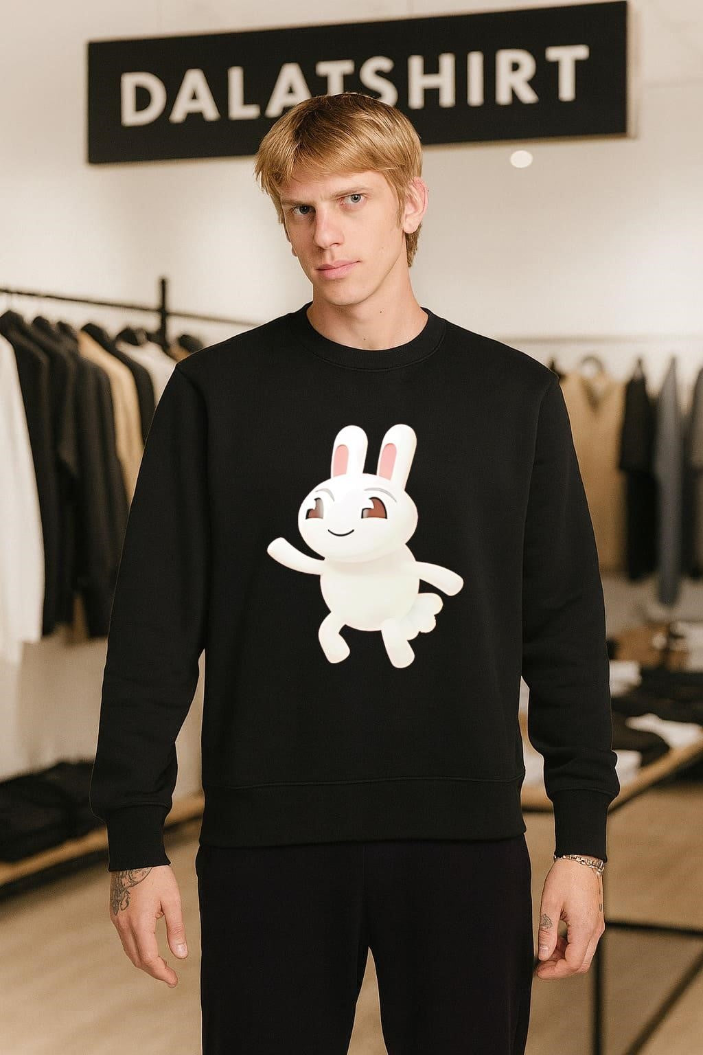 Cartoon Rabbit Waving Happy Bunny shirt