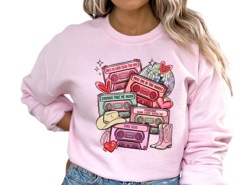 Cassette Tape Valentine's Day Women's Top & Sweatshirt T-Shirts, Hoodie | TeeBloomCo.com