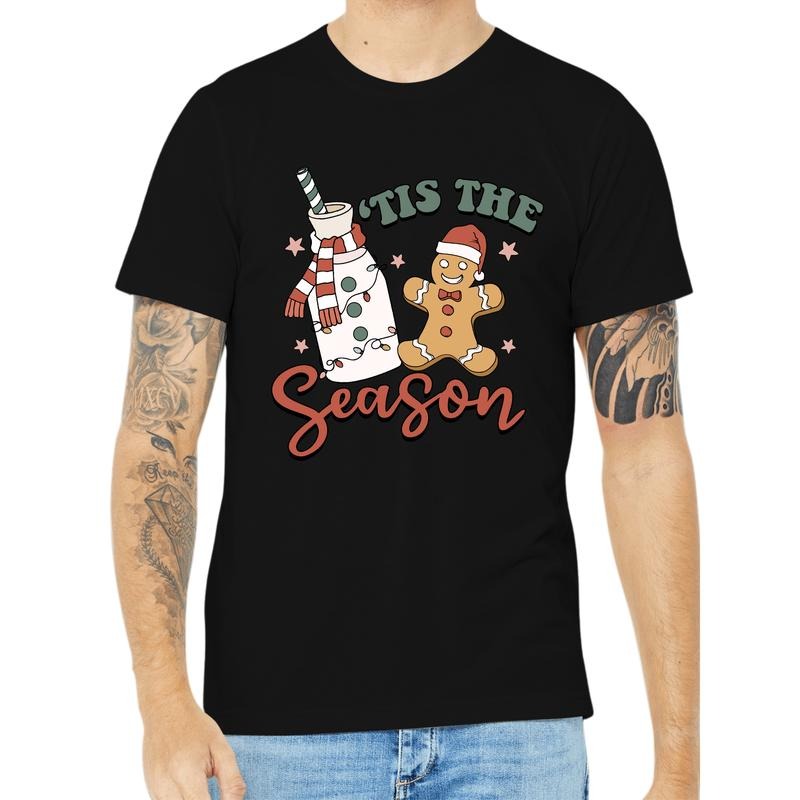 Casual Fashion Tee, Breathable Short Sleeve Crew Neck Top Tis the Season for Festive Fashion: A Man's Christmas-Themed...