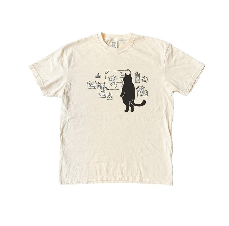Cat Art Gallery Comfort Colors Shirt, Funny Animal Graphic Tee, Cat Lover Tshirt Hoodie, Sweatshirt | TeeBloomCo.com