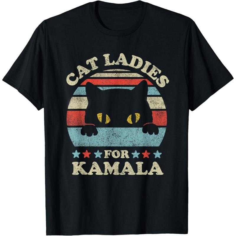 Cat Ladies for Kamala Harris Merch President 2024 Cat Lady T-Shirt made in usa Hoodie, Sweatshirt | TeeBloomCo.com
