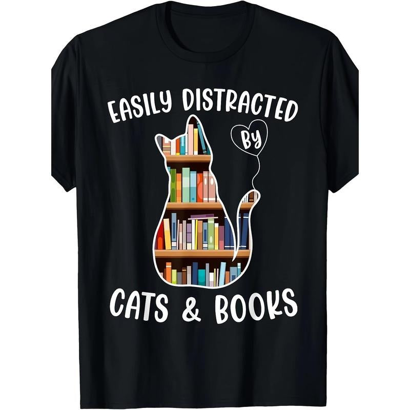 Cat Lady T-shirt Book Lady Librarian Reading T-shirt Made in USA Hoodie, Sweatshirt | TeeBloomCo.com