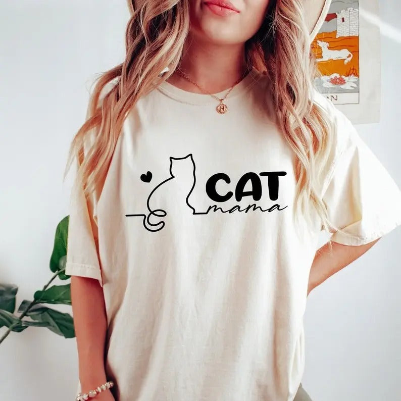 Cat Mama Shirt, Cat Mom Shirts, Mother's Day Gift For Cat Mom, For Men, For Women Hoodie, Sweatshirt | TeeBloomCo.com