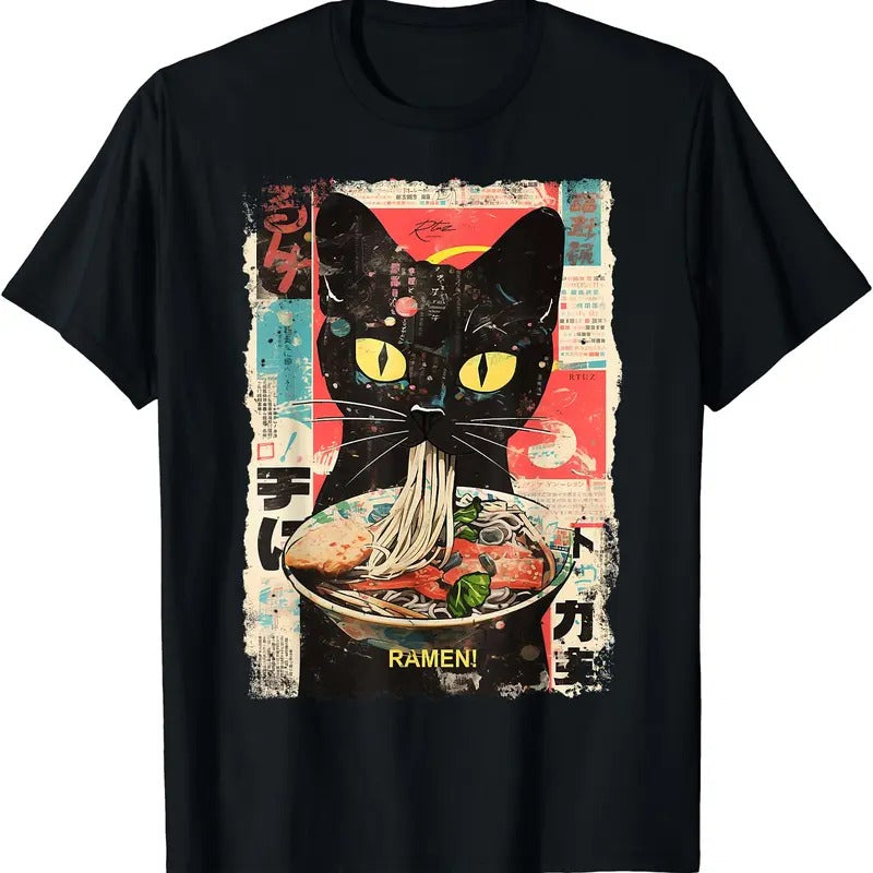 Cat Ramen Noodle Japanese Anime Manga Ramen Kawaii Cat TShirt Hoodie, Sweatshirt | TeeBloomCo.com