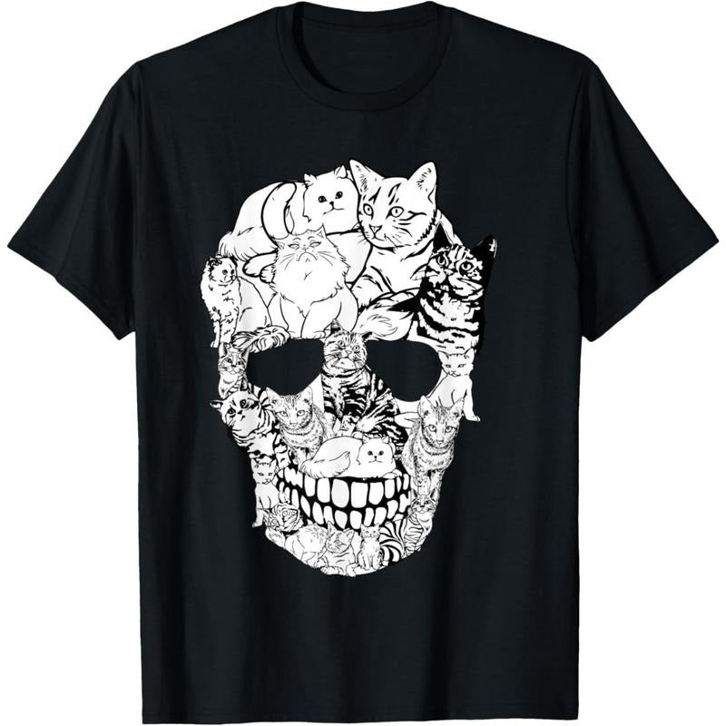 Cat Skull Shirt - Kitty Skeleton Halloween Costume Skull Cat T-Shirt  made in usa Hoodie, Sweatshirt | TeeBloomCo.com