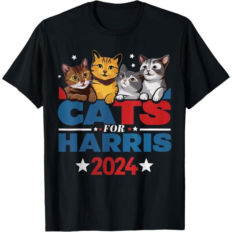 Cats for Harris 2024 - Kamala Harris for President 2024 T-Shirt made in usa Hoodie, Sweatshirt | TeeBloomCo.com