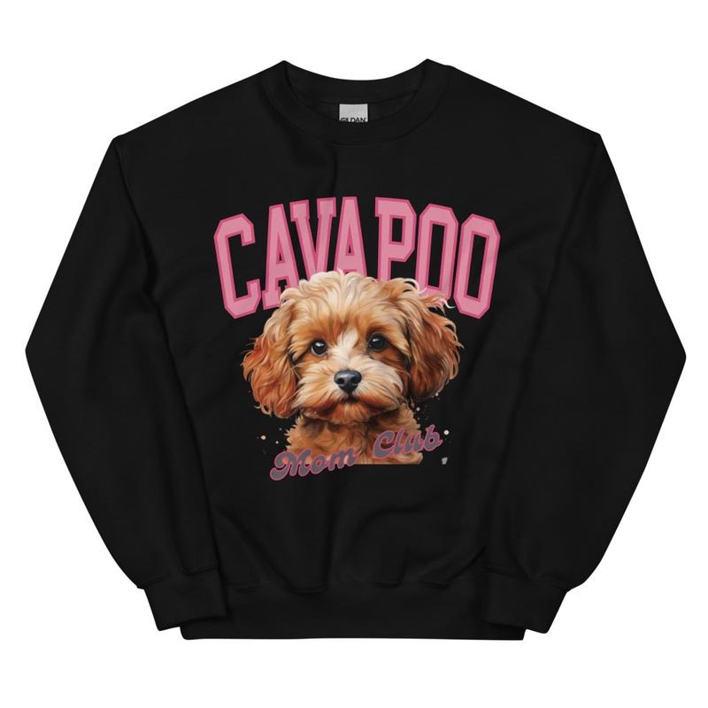 Cavapoo Mom Club Sweatshirt ~ Sweatshirt Unisex Apparel Relaxed Fit Printed in the USA Clothing Womenswear Casual and...