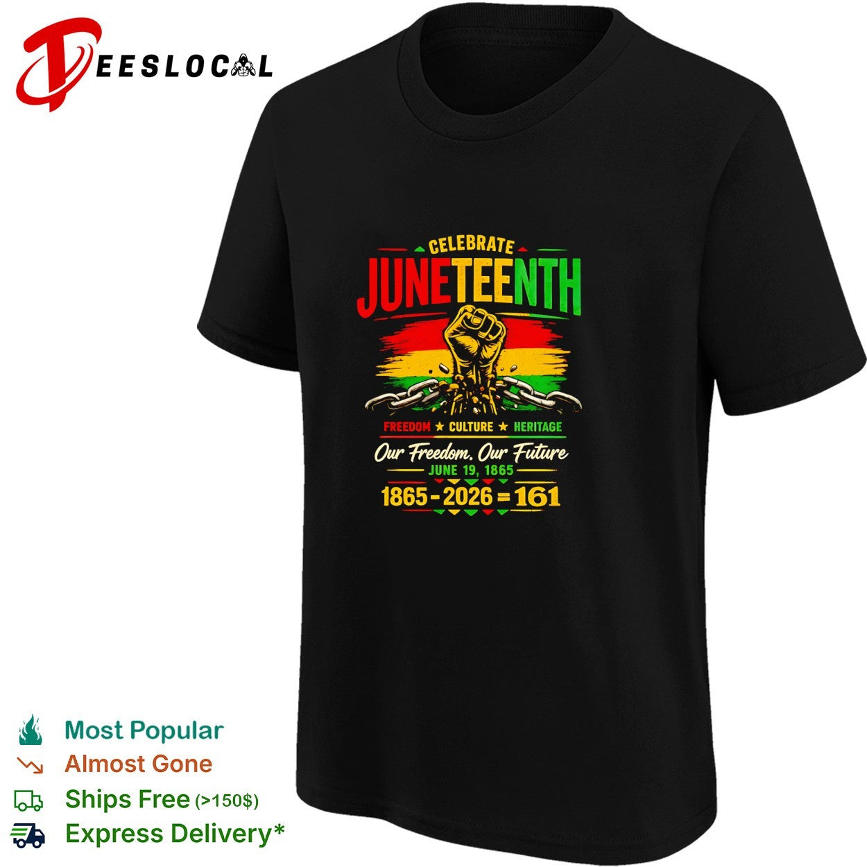 Celebrate Juneteenth freedom culture heritage our freedom our future 1865 2026 161 shirt