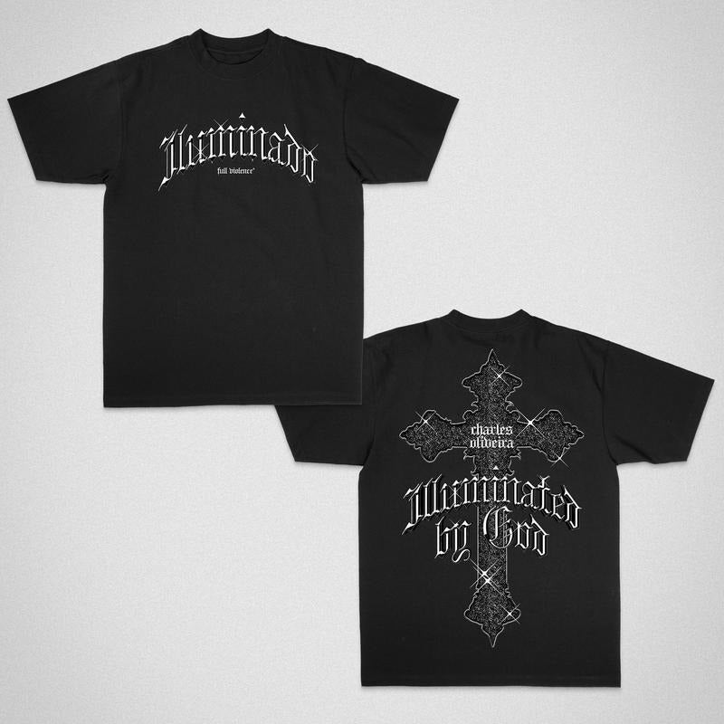 Charles Oliveira Illuminated by God Tee, Boxing T-shirt, Boxer Tee, Sports Shirt, UFC Shirt, Workout T-shirt, Sport Gym...
