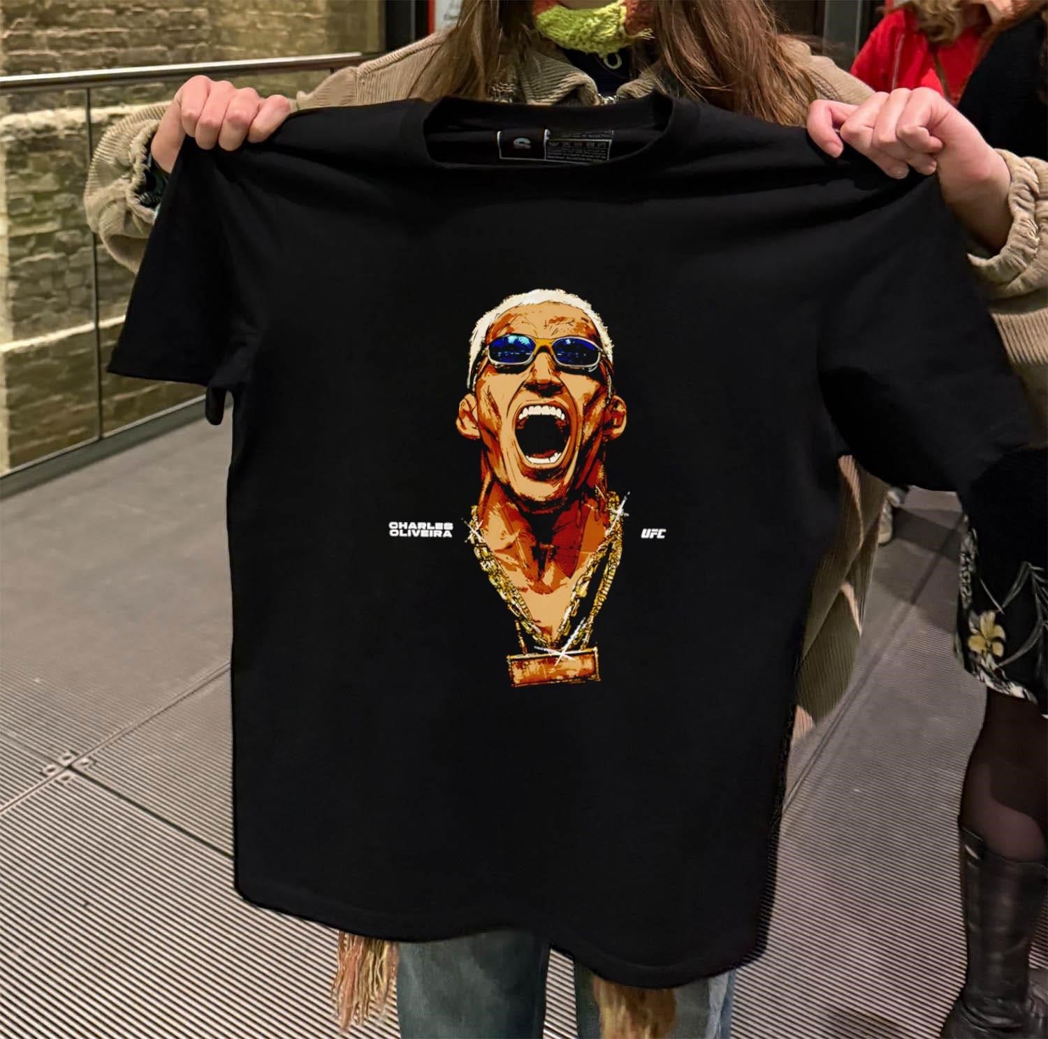 Charles Oliveira UFC Fighter Sunglasses Gold Chains shirt