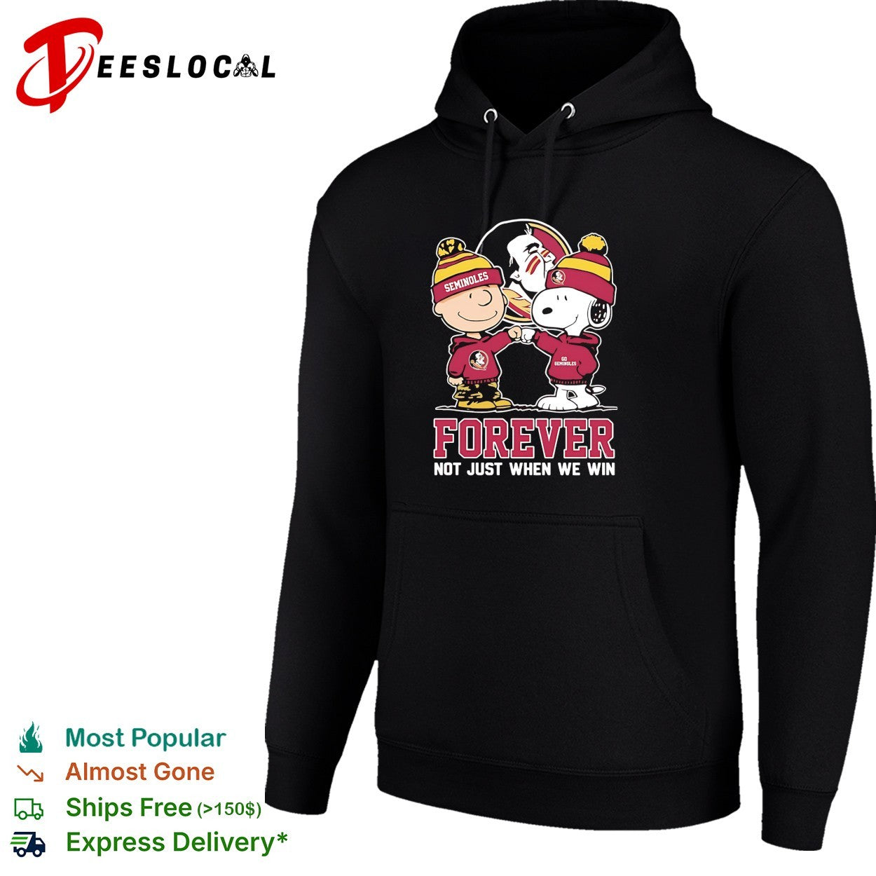 Charlie Brown and Snoopy Florida State Seminoles forever not just when we win shirt