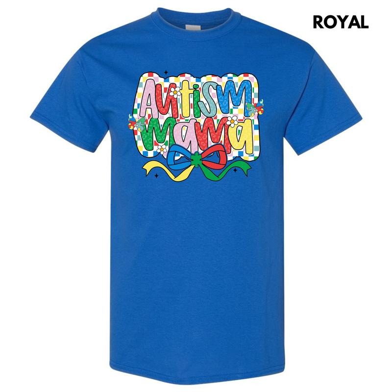 Checker Autism Mama Gildan Short Sleeve T-Shirt 'NLB' Hoodie, Sweatshirt | TeeBloomCo.com