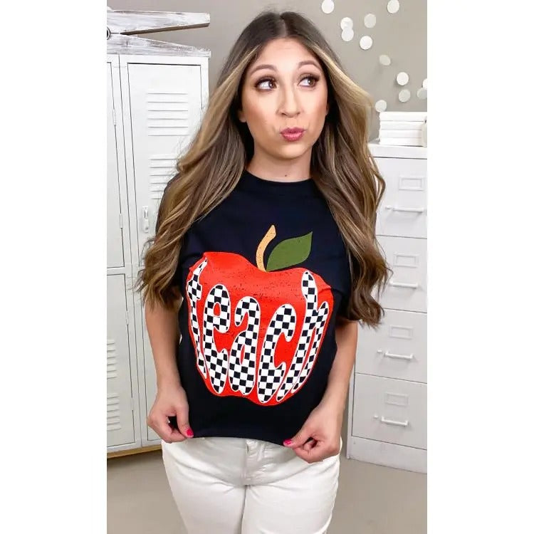 Checkerboard Teach Graphic T-Shirt Hoodie, Sweatshirt | TeeBloomCo.com