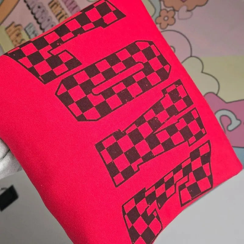 Checkered Print Love Cozy Valentines Day Sweatshirt T-Shirts, Hoodie | TeeBloomCo.com