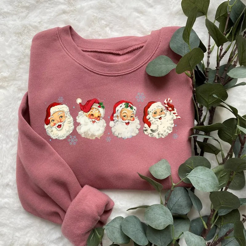 Cheerful Santa Tshirt, Santa Merry Christmas Shirt, Santa Claus Graphic Tee, Xmas Women Men Gift, Classic Christmas...