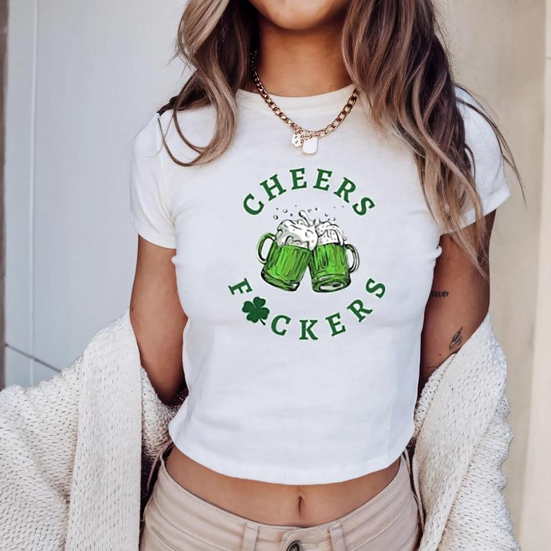 Cheers Fuckers Baby Tee, Green Beer Shirt, St. Patrick's Day Baby Tee, St Patty's Day Baby Tee, Lucky Charm Tee Shirt,...