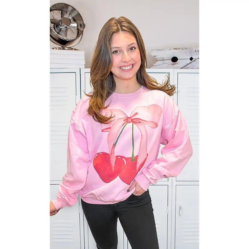 Cherry Bow Graphic Sweatshirtstyle{n002}2 T-Shirts, Hoodie, Sweatshirt | TeeBloomCo.com