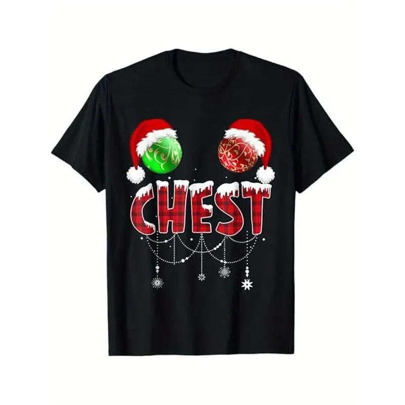 Chest Nuts Christmas Shirt Funny Matching Couple Chestnuts Men Women T - Shirt, 100% Cotton, For Couple Christmas Costume, S