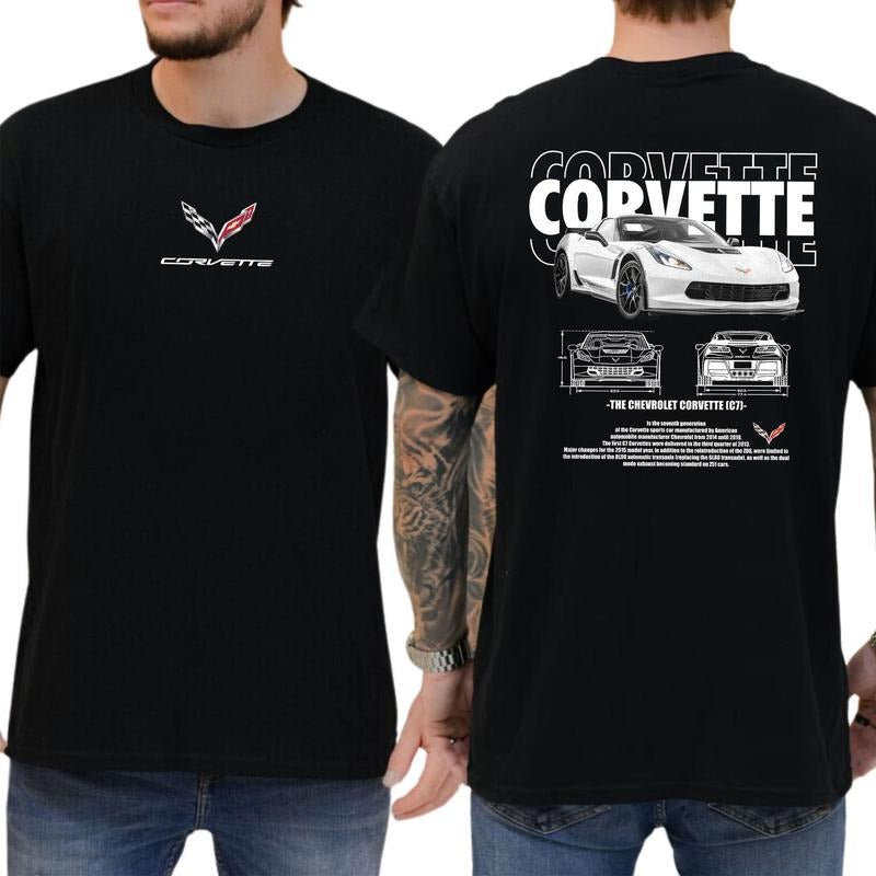 Chevrolet Corvette C7 Car Crewneck T-shirt Chevrolet Shirt Soft Fabric Short Sleeve Shirt Hoodie, Sweatshirt | TeeBloomCo.com