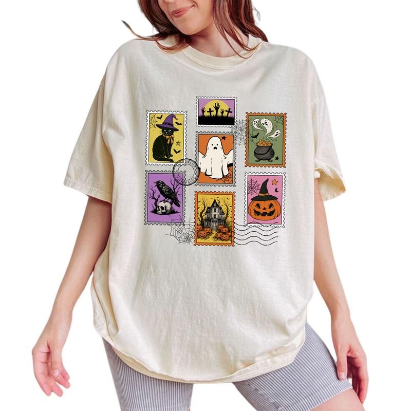 ChicCotton Spooky Season Comfort Colors Shirt, Halloween Vibes T-shirt, Spooky October Graphic Tee, Cute Halloween Tee,...