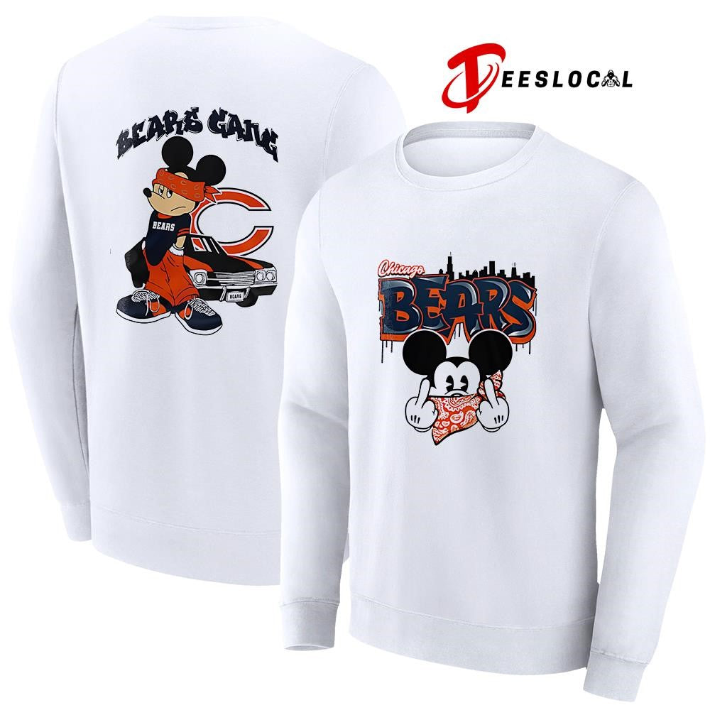 Chicago Bears x Gangsta Mickey Mouse middle finger shirt