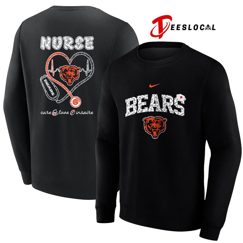 Chicago Bears x Nurse care love inspire logo shirt