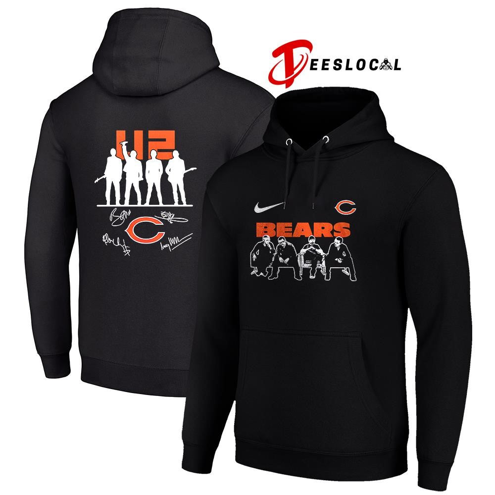 Chicago Bears x U2 band signature silhouette shirt
