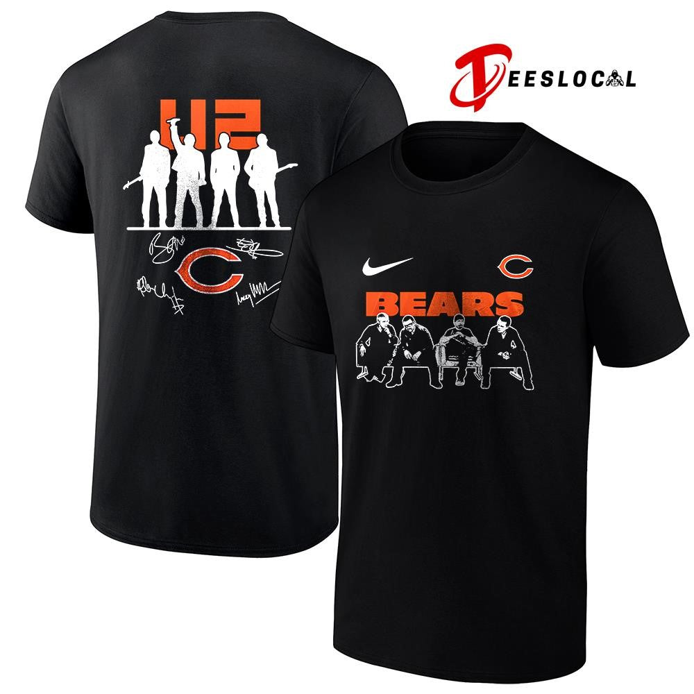 Chicago Bears x U2 band signature silhouette shirt