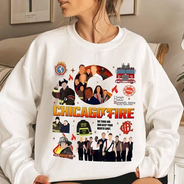 Chicago Fire Doodle Art Shirt Matthew Casey Kelly Severide Shirt Chicago Firehouse 51 Shirt Hoodie, Sweatshirt