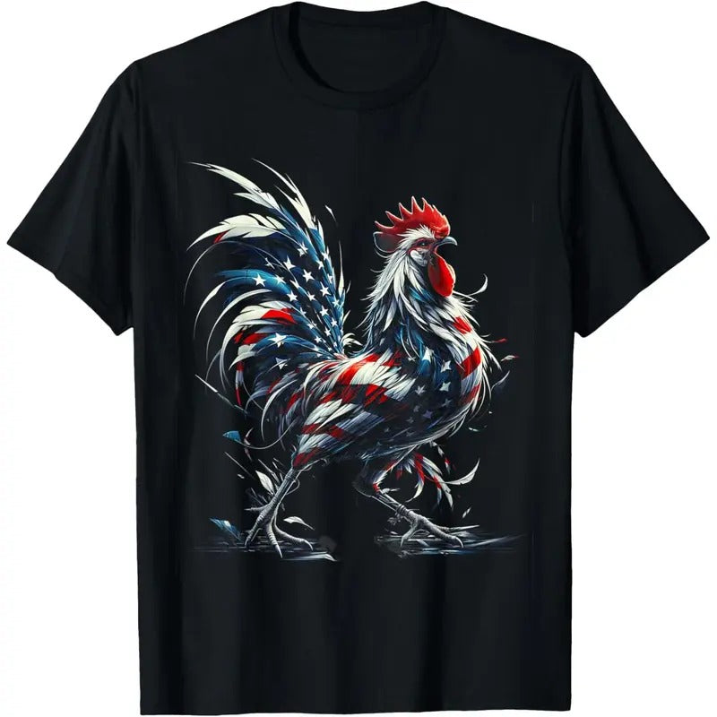 Chicken 4th of July Animal T-Shirt made in usa Hoodie, Sweatshirt | TeeBloomCo.com