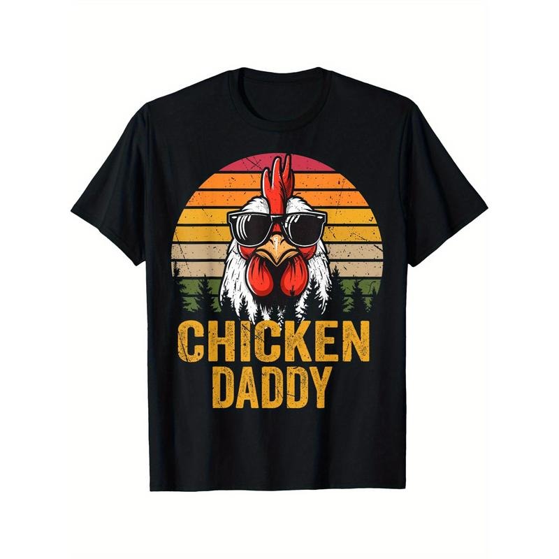 Chicken Daddy Vintage Rooster For Dad Farmer Fathers Day Men T-Shirt made in usa Hoodie, Sweatshirt | TeeBloomCo.com