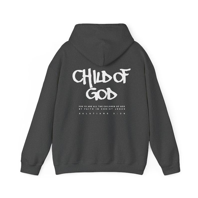 Child of God Galatians 3:26 Aesthetic Christian Streetwear Bible Verse Hoodie Jesus Hoodies Christian Apparel Church...