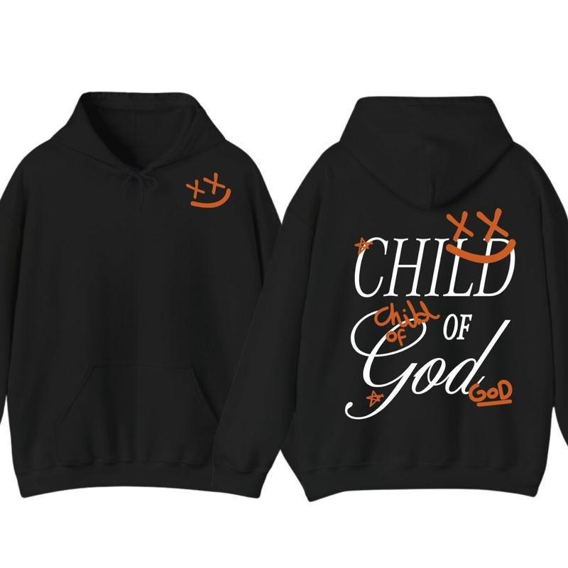 Child of God Graphic Hoodie T-shirt, Christian Clothing, Faith Based Apparel, Jesus Shirt Sweatshirt | TeeBloomCo.com