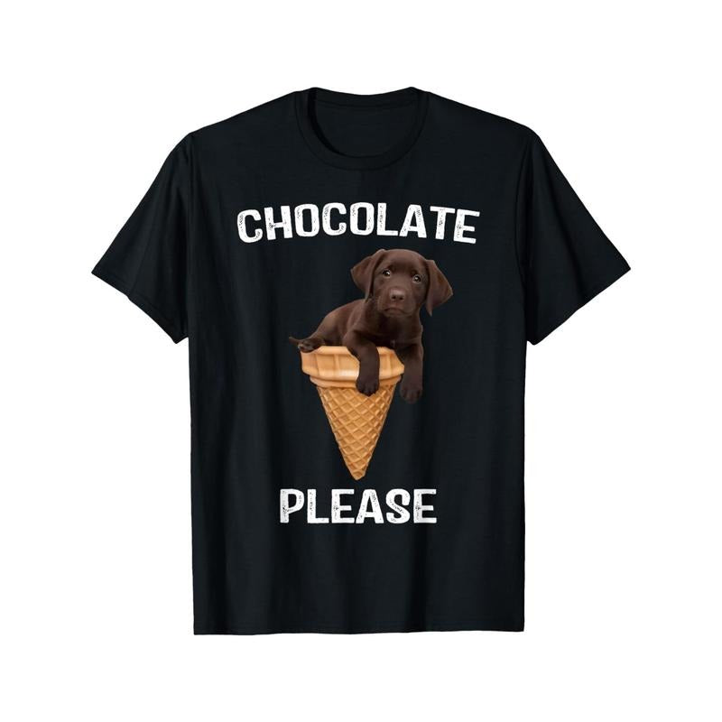 Chocolate Lab Waffle Cone Ice Cream Cute Labrador Puppy Mens T Shirt made in usa Hoodie, Sweatshirt | TeeBloomCo.com