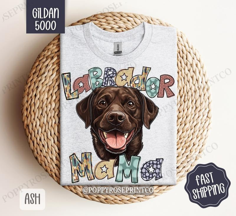 Chocolate Labrador Mama Shirt Gildan, Dog Mom Women's Tee, Cute Brown Lab Mama Women's Tshirt Plus Sizes Hoodie, Sweatshirt