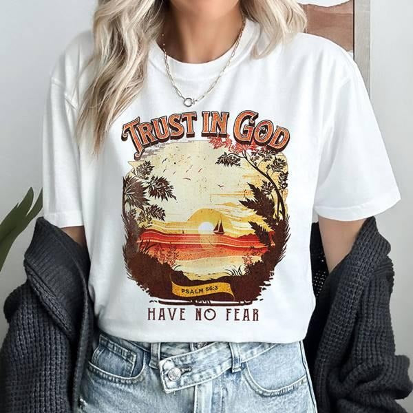 Christian Bible Verse Trendy Church Nature Jesus Apparel Boho Faith Granola Girl Shirt Bible Verse shirt Religious Shirt,...