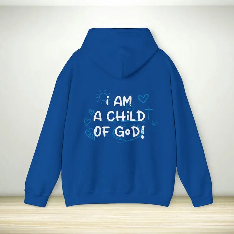 Christian Hoodie, I Am A Child Of God Trendy Hooded Sweatshirt, Faith Based Bible Verse Scripture Hoodie, Christian...