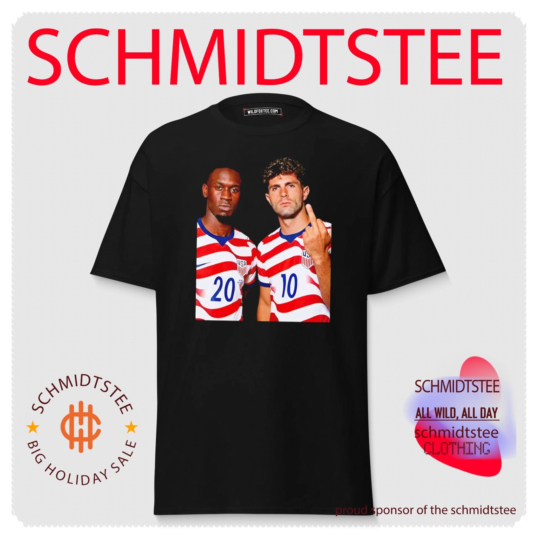 Christian Pulisic and Folarin Balogun USMNT middle finger shirt