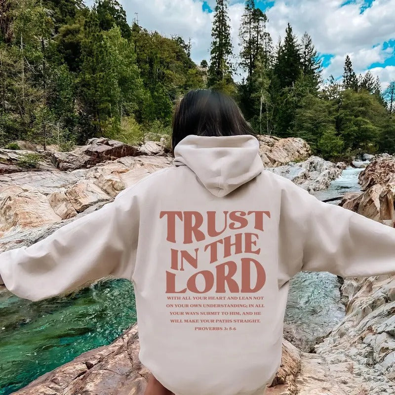 Christian Sweatshirt, Bible Verse Hoodie, Women's Religious Shirt, Trust In The Lord Shirt Cotton Womenswear | TeeBloomCo.com