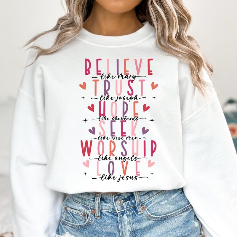 Christian Valentine Sweatshirt, Retro Christian  , Bible Verse Sweatshirt,   Sweatshirt, Religious Faith Valentine...