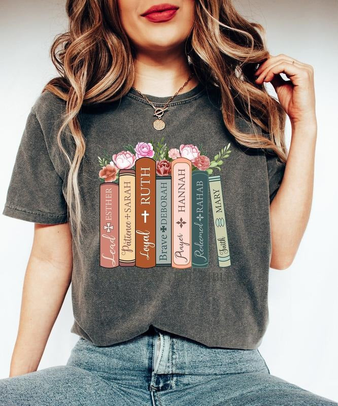 Christian Women Of The Bible T Shirt Gift For Christians, Christian Book Lover Gift, Bible Verse Quotes, Christian Mom...