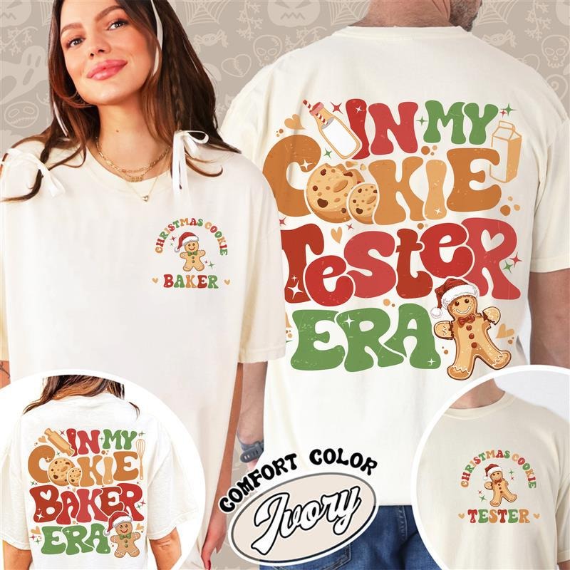 Christmas Cookie Baker and Tester Shirt, Christmas Cookie Shirt, Christmas Couples, Christmas Milk and Cookie, Christmas...