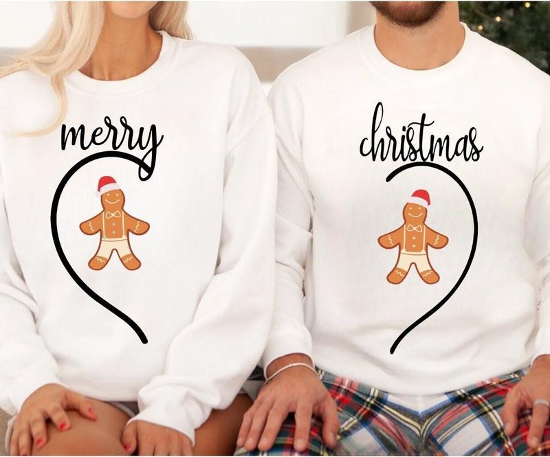 Christmas Couple Gift, Matching Couple Sweatshirt, Couple Christmas Matching Shirt, Merry Christmas Couple Sweater, Long...