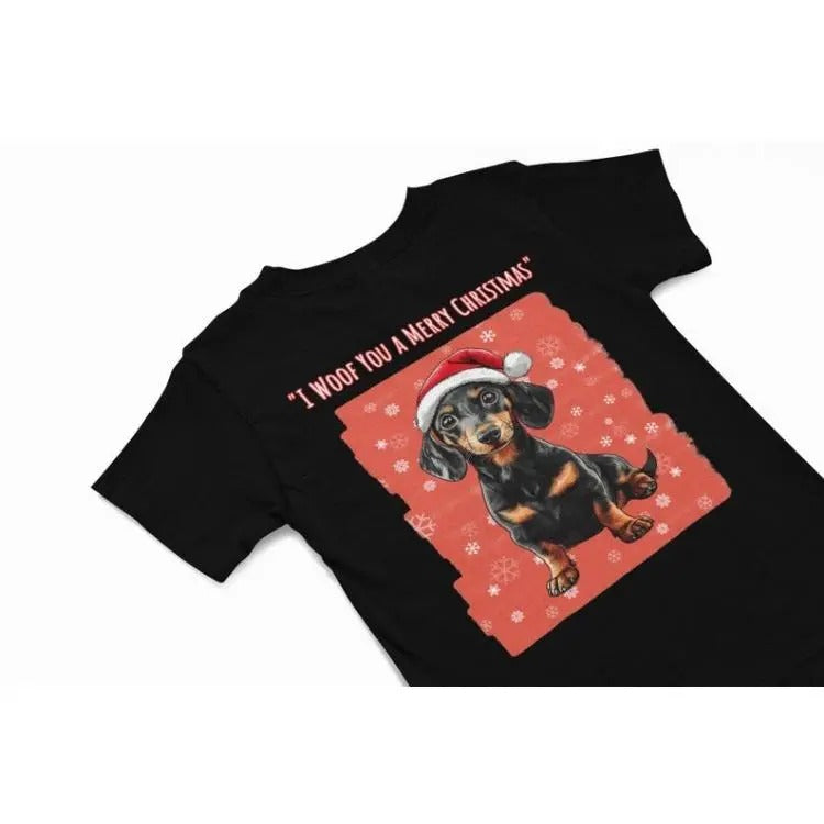 Christmas Dachshund Dog T shirt, Quirky dog humour themed Christmas apparel, Funny dog Hoodie, Festive season holiday...