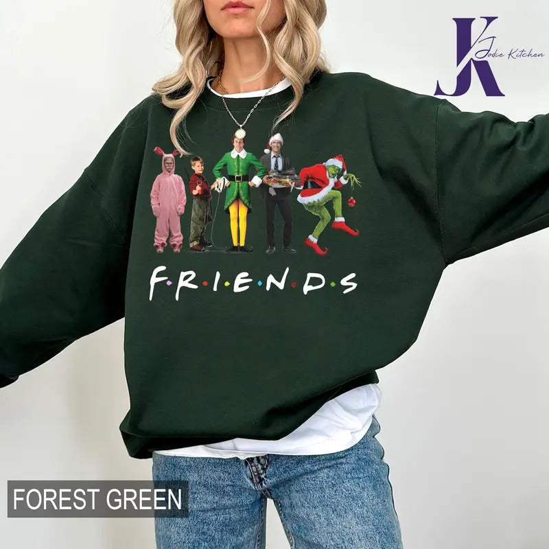 Christmas Friends Comfort Colors Shirt, Christmas Movie  Sweatshirt, Funny Christmas Family Tee Shirt, Christmas Movie...