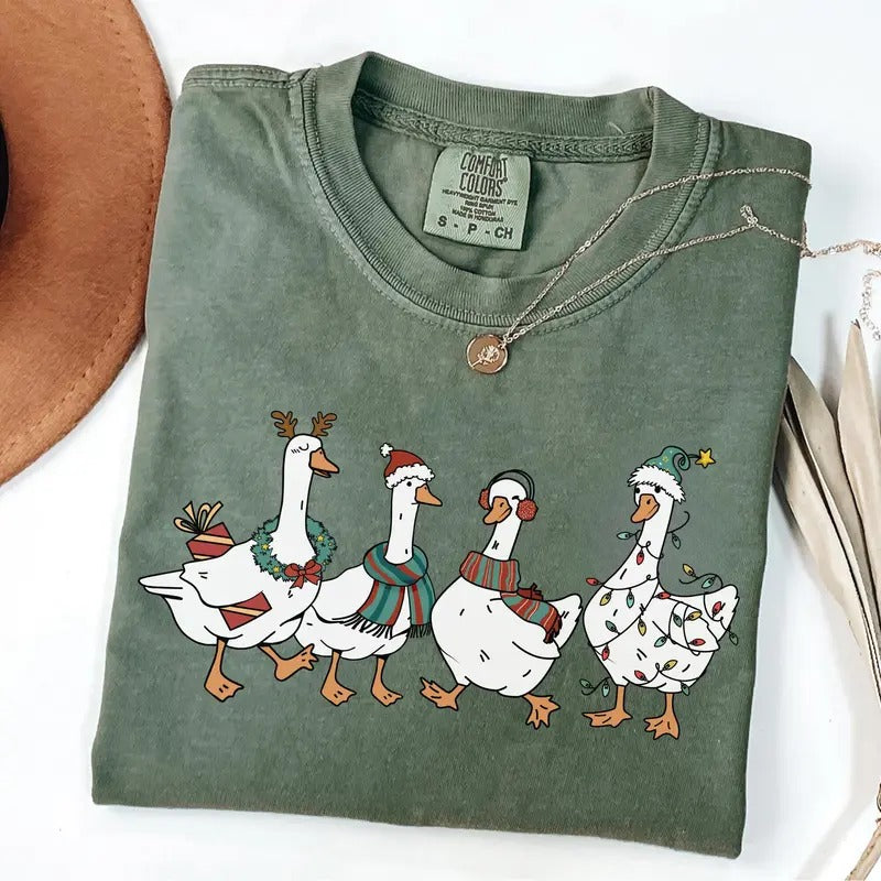 Christmas Goose Comfort Colors Shirt, Goose University, Christmas Goose Shirt, Merry Goosemas T-shirt Hoodie, Sweatshirt