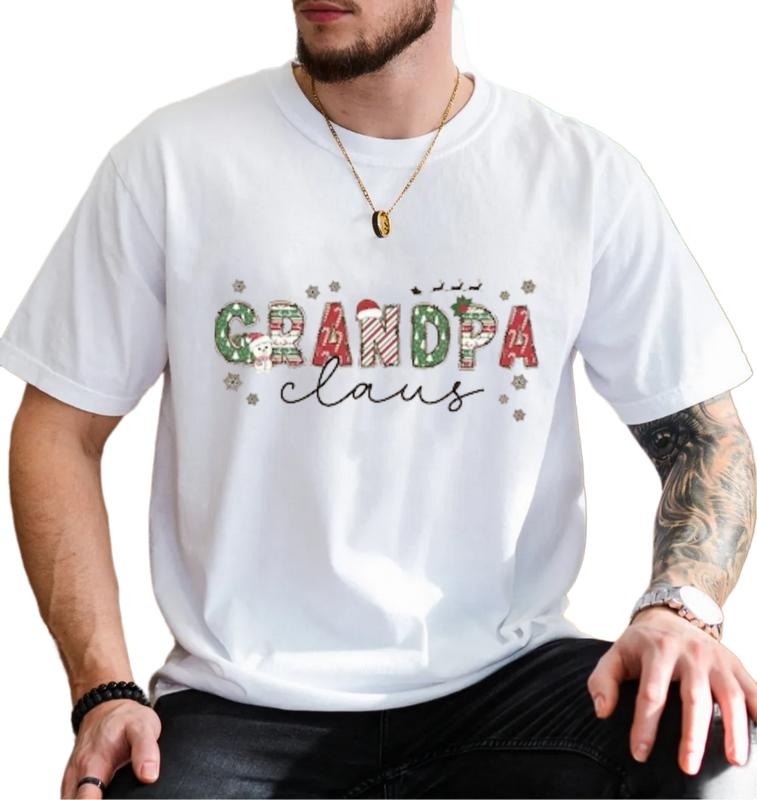 Christmas Grandpa T Shirt, Christmas Gift For Grandfather, Papa Claus Shirt, Family Xmas Tee, Poppy Shirt, Unisex Short...